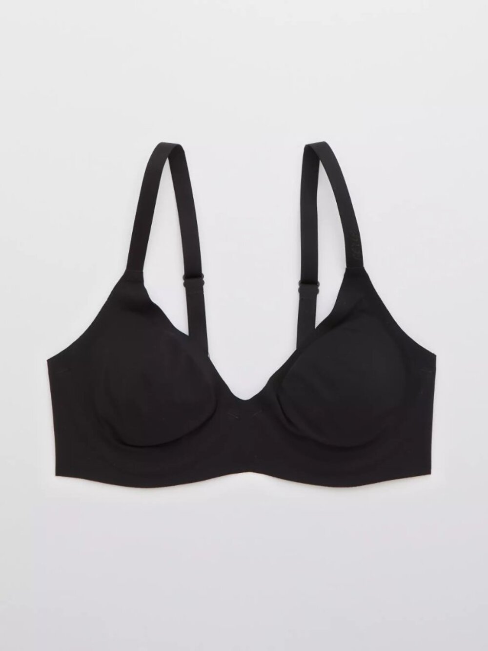 Aerie SMOOTHEZ Unlined Bra Full Coverage Size 34D Black NWT Minimalist Smoothing